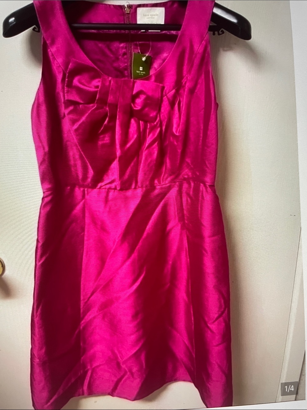 kate spade Hot Pink Bow-Front Satin Dress